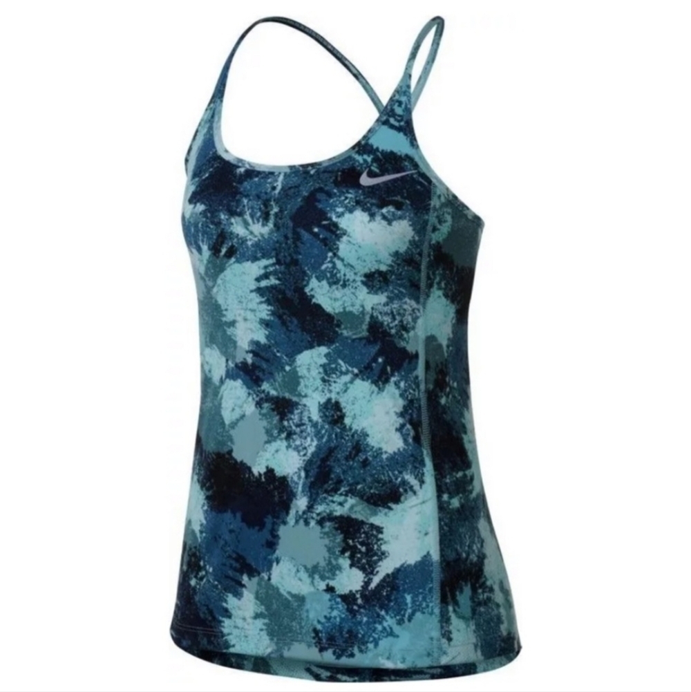 Nike Dry Miler Running Tank Dri fit Blue Abstract Women's Size‎ XS